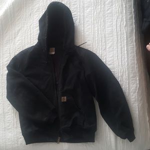 Quilted Black Carhartt Jacket with Hood